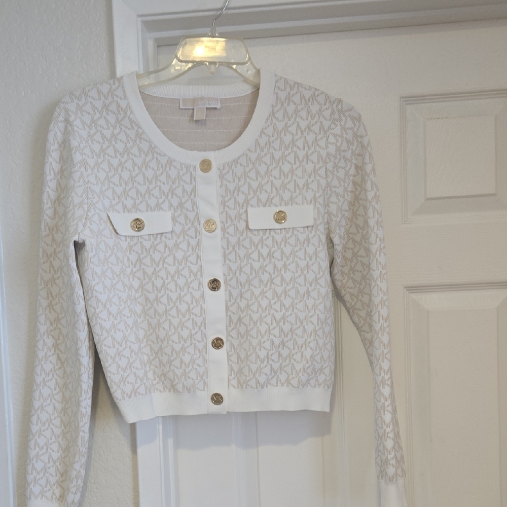 Michael Kors White Patterned Cardigan